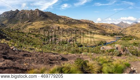 Andringitra National Park, Haute Matsiatra Region, Madagascar, Beautiful Mountain Landscape With Riv