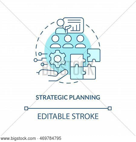 Strategic Planning Turquoise Concept Icon. Determine Goals, Objectives. It Staffing Abstract Idea Th