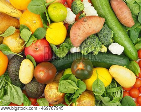 Balanced Set Of Food For Dash Diet.  Dietary Approaches To Stop Hypertension. Assortment Of Healthy 