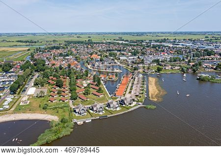 Aerial From The City Heeg At The Heegermeer In Friesland The Netherlands
