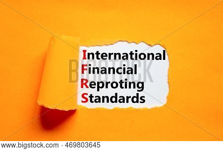 Ifrs Symbol. Concept Words Ifrs International Financial Reporting Standards On Paper On Beautiful Or