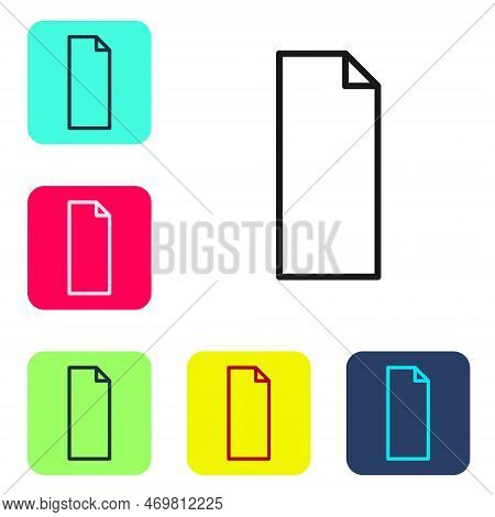 Black Line Grip Tape On A Skateboard Icon Isolated On White Background. Set Icons In Color Square Bu