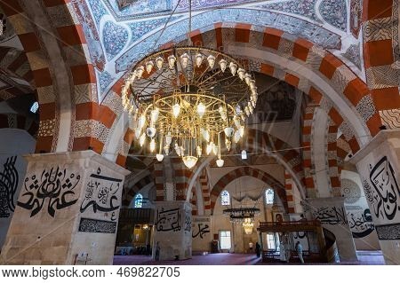 Edirne, Turkey - August 2022 : The Old Mosque In Edirne City Of Turkey. It Is One Of The Landmark Mo