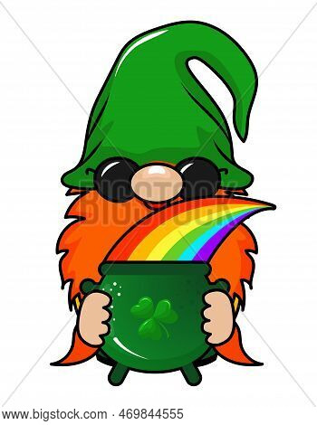 One Lucky Gnome - Funny St Patrick's Day Design For Poster, T-shirt, Card, Invitation, Sticker, Bann