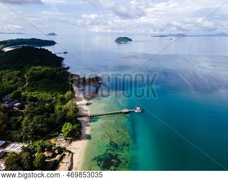 Aerial View From Drone At A Tropical Beach In Puket Thailand