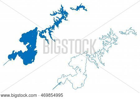 Lake Apanas (republic Of Nicaragua, Central America) Map Vector Illustration, Scribble Sketch Apanás