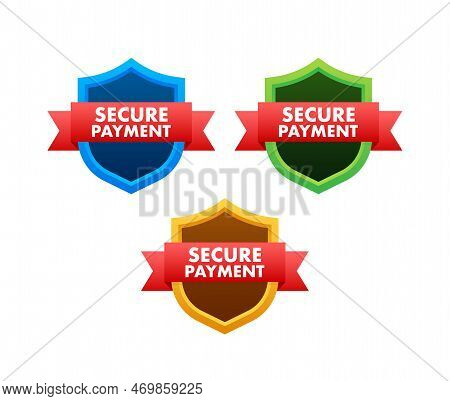 Secure Payment. Credit Card Icon With Shield. Secure Transaction. Vector Stock Illustration.