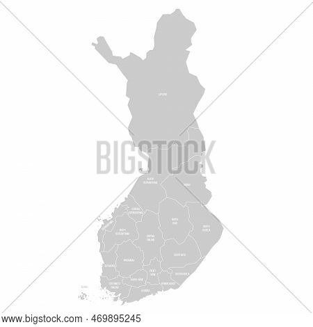 Finland Political Map Of Administrative Divisions - Regions And One Autonomous Region Of Aland. Soli