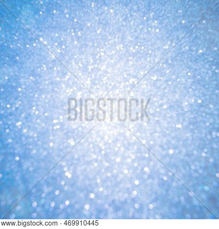 Christmas Blue Glowlight Blur Bokeh Abstract Background.concept For Happy Holiday New Year Festive G