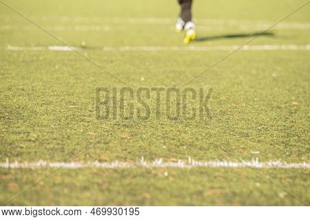 Stock Image Kid Game Football. Difocused Image