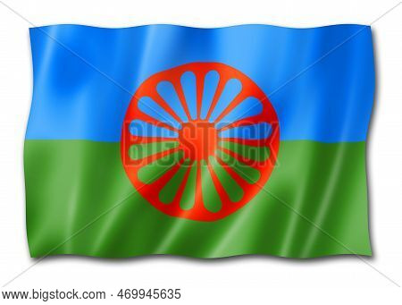 Romani People Ethnic Flag. 3d Render Illustration
