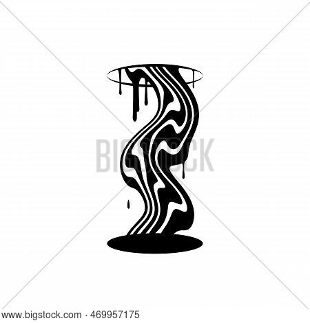 Hypnotic Optical Vector Illustration. Abstract Multidimensional Waves Flowing Through The Portals.