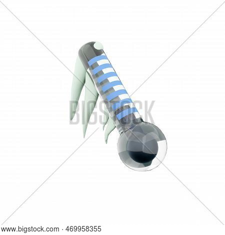3d Rendering Low Degree Thermometer Covered With Snow Icon. 3d Render Cold Weather Meteorology Therm