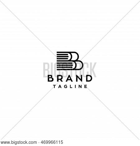 Initials Of Letter B Formed From Two Books Logo Design. Two Books Stacked Into The Letter B Logo Des