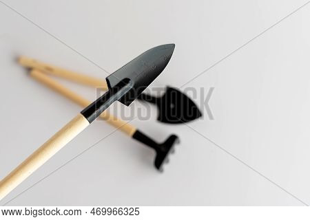 Small Shovel On Isolated White Background With Selective Focus