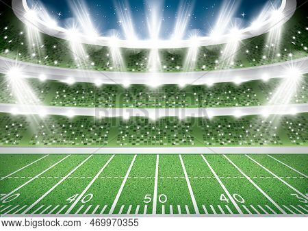 American Football Stadium Arena. Vector Illustration. Sport.