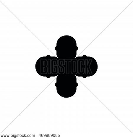 Add Button. Add Icon. Simple Style Christian Religion Holiday Poster Background Symbol. Cross Brand 