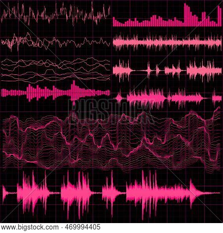 Sound Waves Set. Music Background. Eps 10 Vector File Included