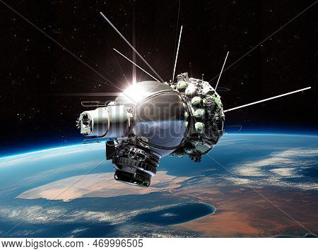 Spacecraft Voskhod 2. 3d Rendering Background. 3d Illustration