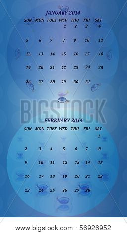 January February 2014 Calendar