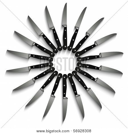 Vector knife set on white background. Eps 10