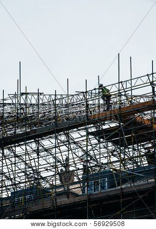 Worker On Scaffolding