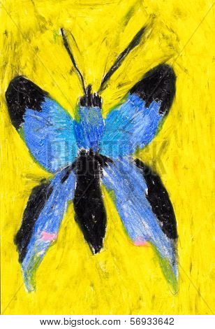 Child's painting of a butterfly