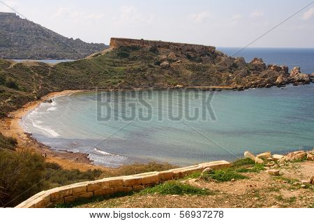 A sea wave in Golden Bay, Malta