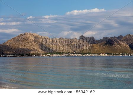 The Coastline in Pollenca Port. Majorca Spain