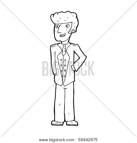 cartoon upperclass man