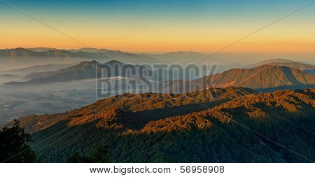Himalayan Mountains View From Mt. Shivapuri