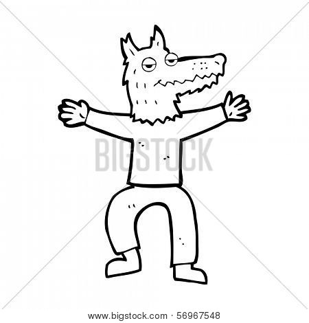 cartoon wolf man