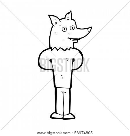 cartoon wolf man