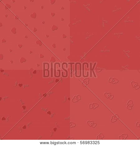 Vector embossed love seamless patterns