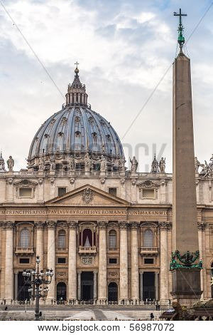 St. Peter's Basilica In Vatican City In Rome, Italy.