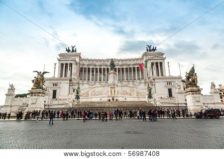 Equestrian Monument To Victor Emmanuel Ii Near Vittoriano In Rome, Italy