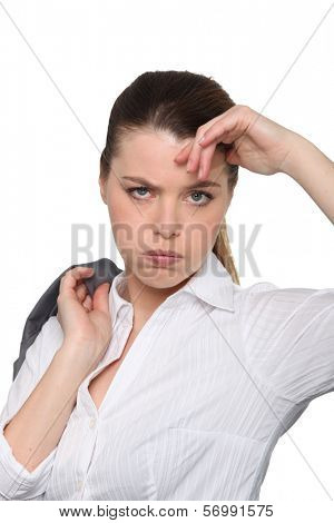 woman seems to be fed up