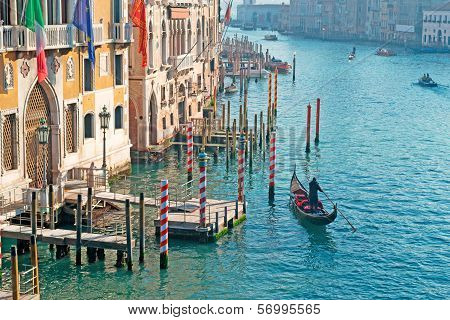 Gondolier In Grand Canal