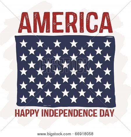 America - Happy Independence Day - Flag Stars Patriotic Vector