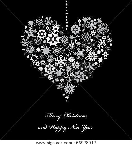 Heart From White Snowflakes