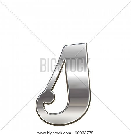 Chrome solid alphabet isolated on white - s lovercase letter