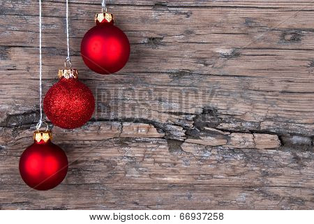 Christmas Balls On Wood
