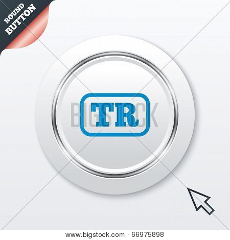 Turkish language sign icon. TR translation
