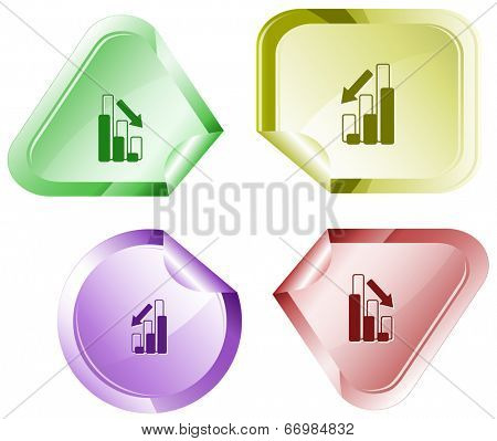Graph degress. Vector sticker.