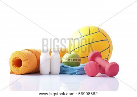 symbol of healthy physical activity isolated on white