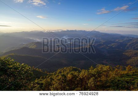 Phu chi phur viewpoint ,Mae Hong Son Northern, Thailand.