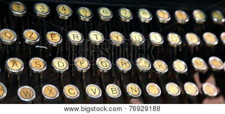 Keyboard Of An Old Typewriter Used In The 40S