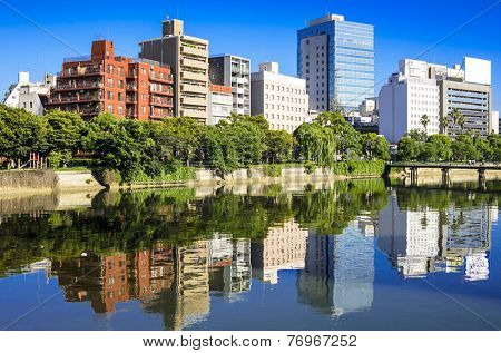 Hiroshima, Japan cityscape on the Otagawa River.