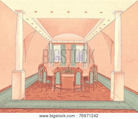 Interior conferenc hall.