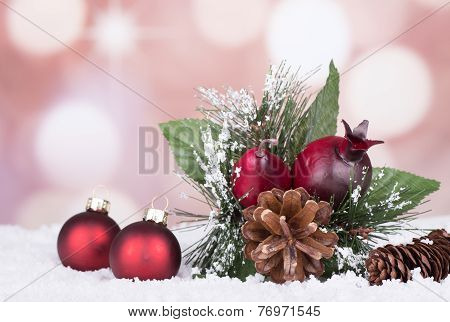 Christmas Ornaments In Snow